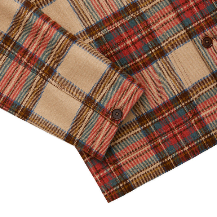 Men's Wool Stewart Tartan Chore Jacket Neutral Plaid