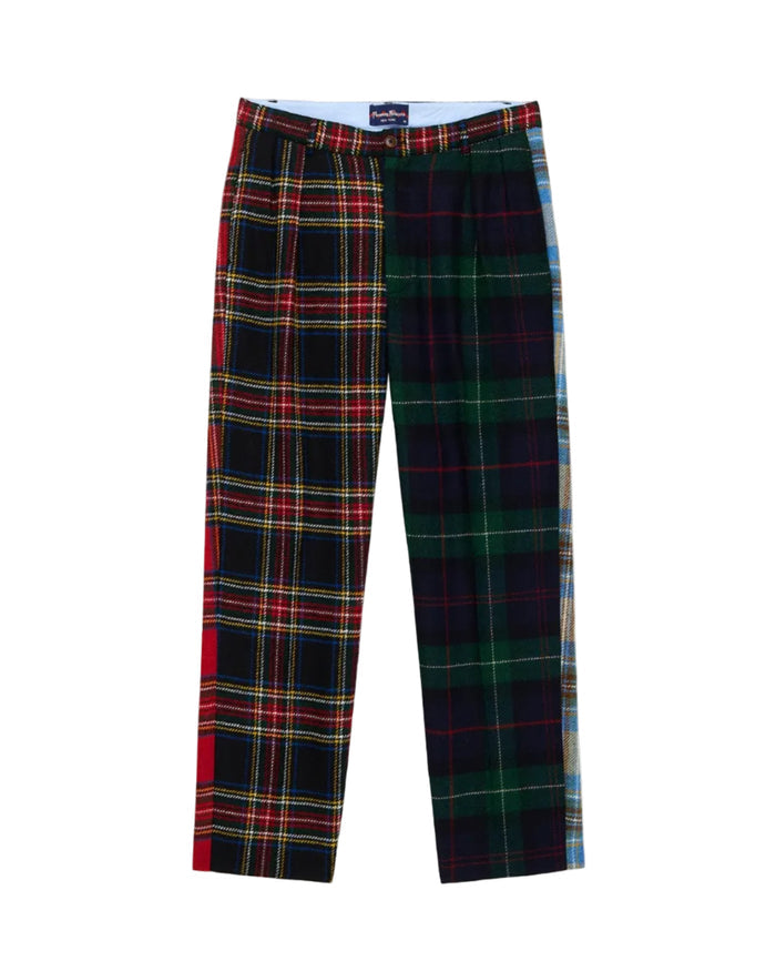 Men's Wool Tartan Relaxed Pleated Pant Cocktail Holiday