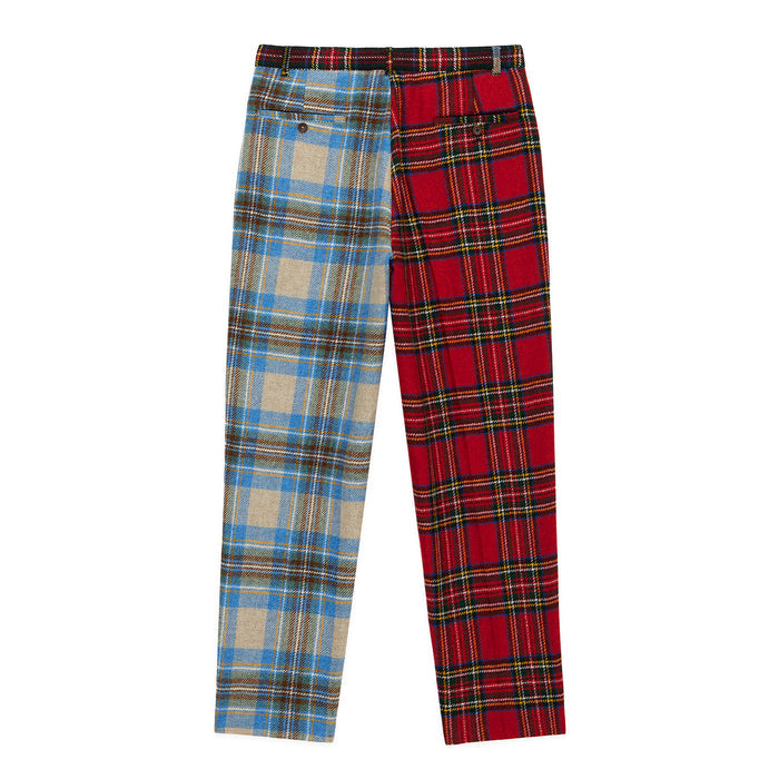 Men's Wool Tartan Relaxed Pleated Pant Cocktail Holiday