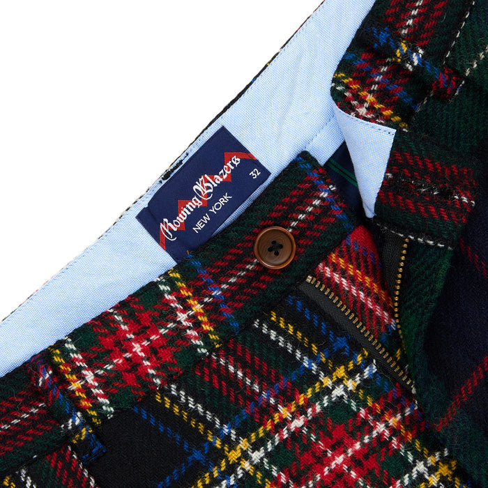 Men's Wool Tartan Relaxed Pleated Pant Cocktail Holiday