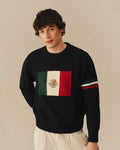 Mexico Flag Crewneck Sweater Navy