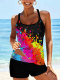 Multi Color Cross Strap Printed Takini Set
