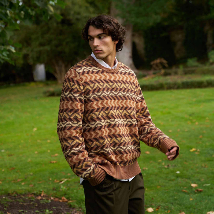 Multi Stripe Sweater Brown Multi