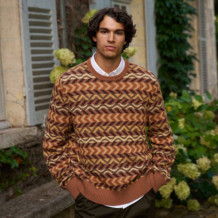 Multi Stripe Sweater Brown Multi