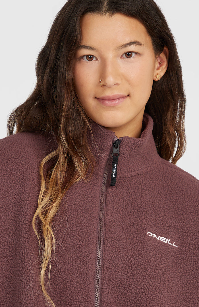 Must-Have High-Pile Full-Zip Fleece | Purple Gray