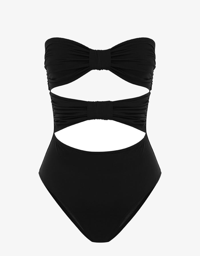Noir Ruched Holiday One Piece Swimsuit - Simply Beach UK