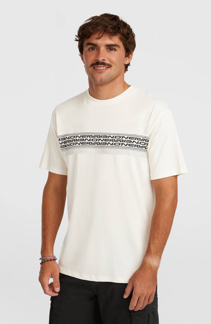 O’Neill Logo Stripe T-Shirt | Snow White