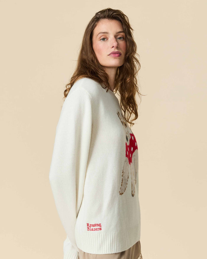 Oversized Cashmere Terrier Sweater Cream