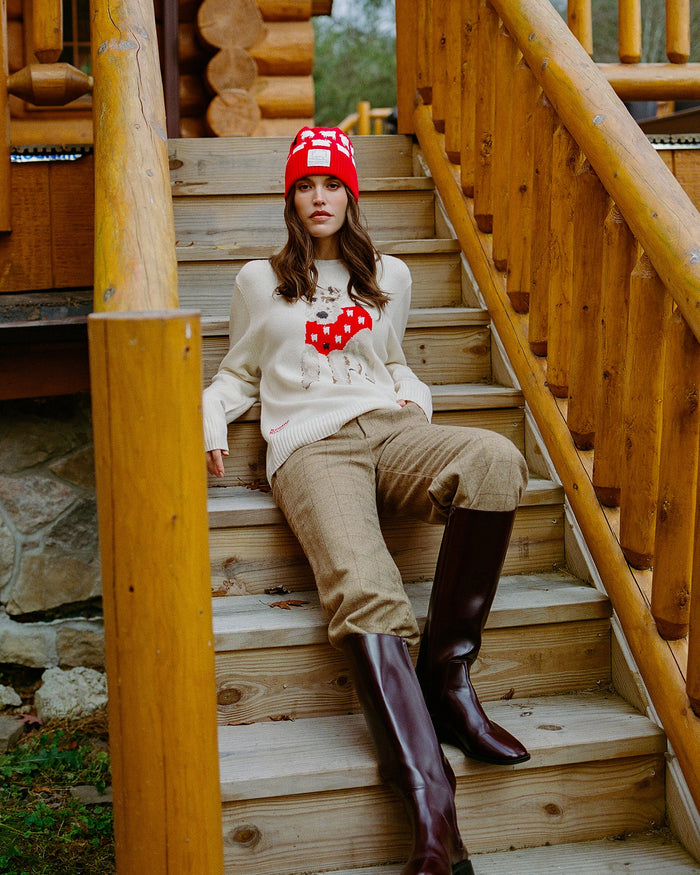Oversized Cashmere Terrier Sweater Cream