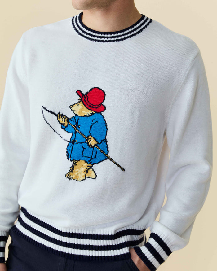 Paddington Fishing Cotton Sweater White