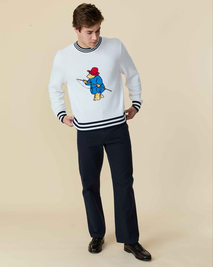 Paddington Fishing Cotton Sweater White