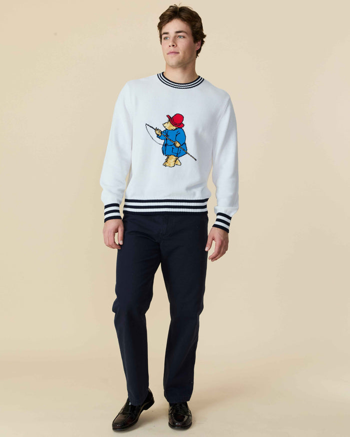 Paddington Fishing Cotton Sweater White