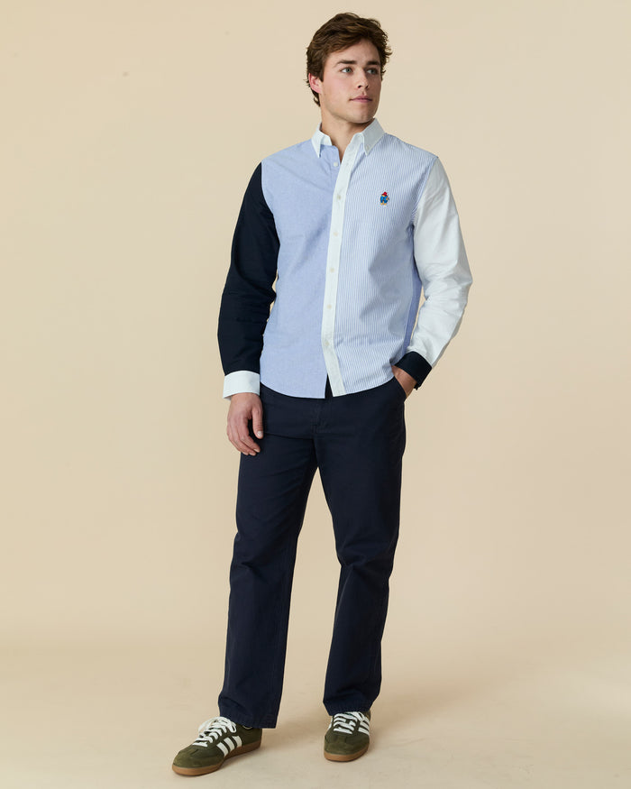 Paddington Oxford Color Block Button Down Blue Color Block