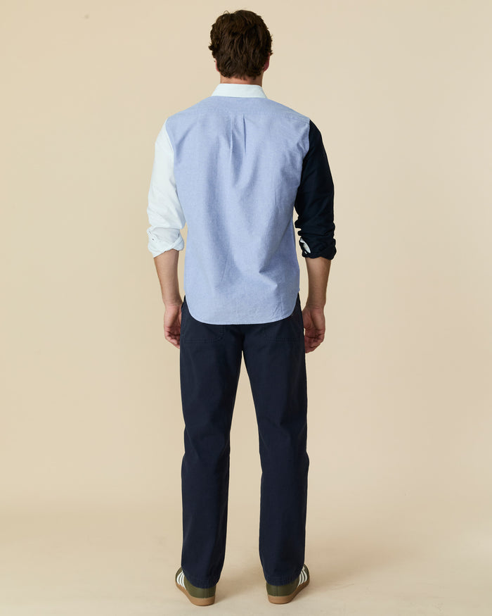 Paddington Oxford Color Block Button Down Blue Color Block