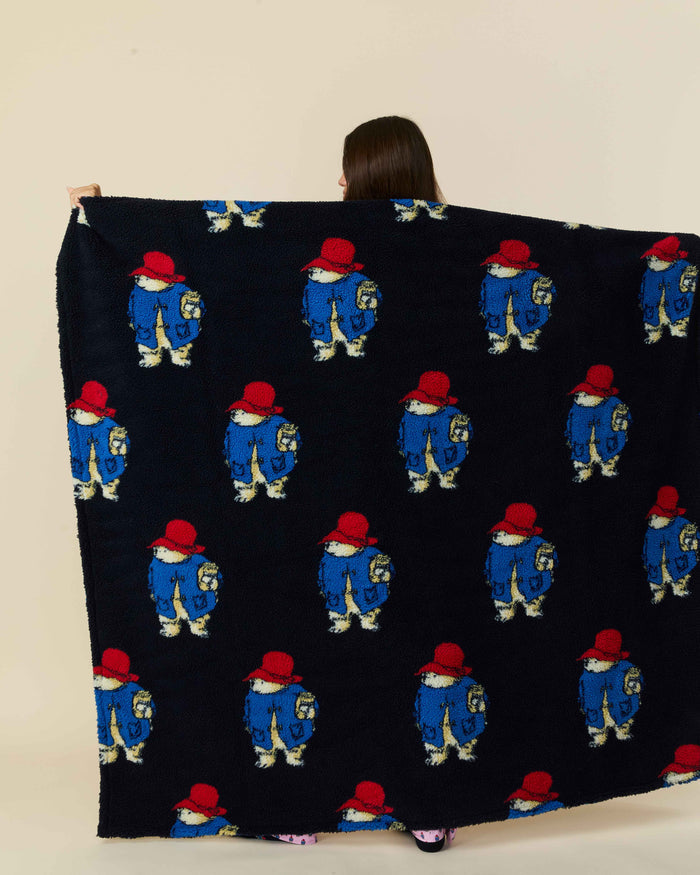 Paddington Sherpa Throw Blanket Navy