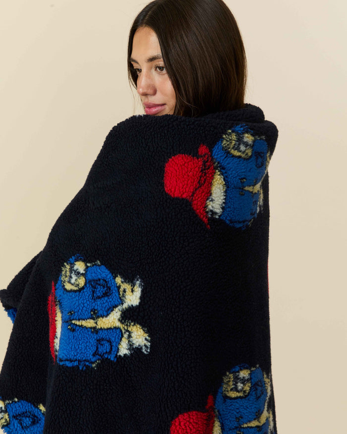 Paddington Sherpa Throw Blanket Navy