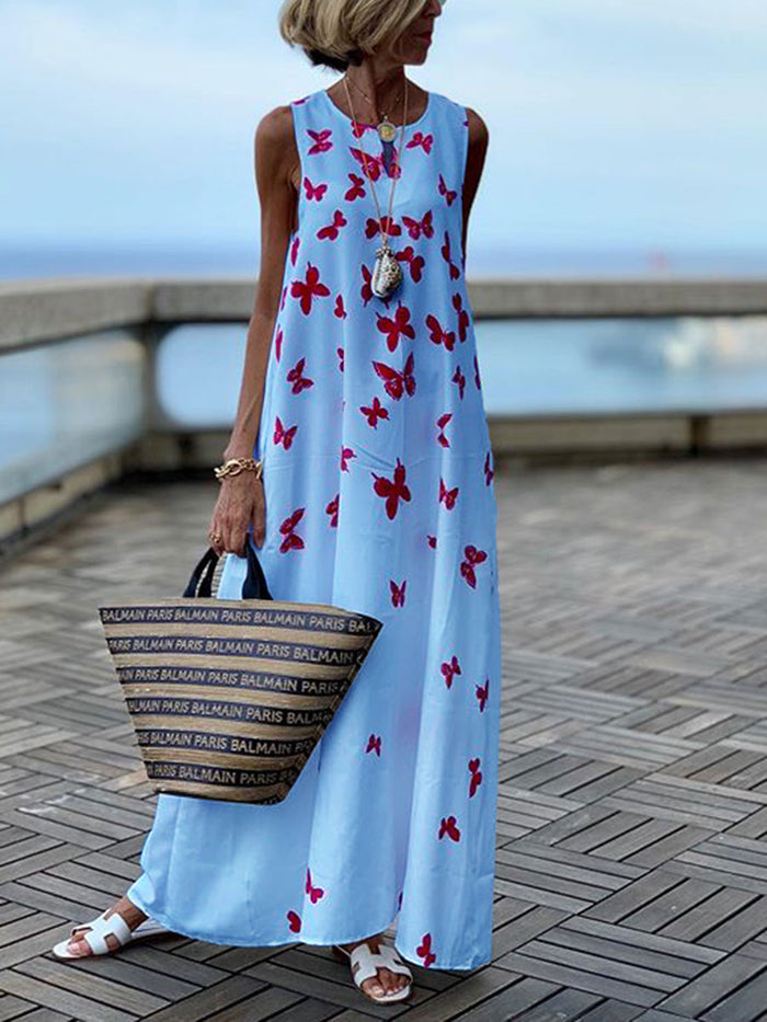 Pastoral Casual Loose Butterfly Dress