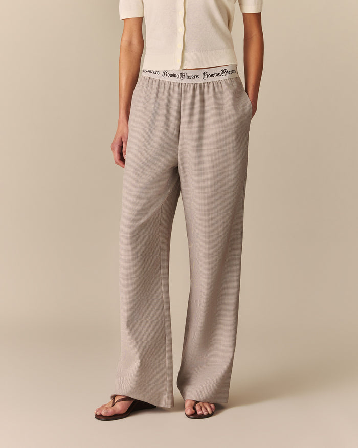 Penny Houndstooth Pull On Pants Beige Beige / XL