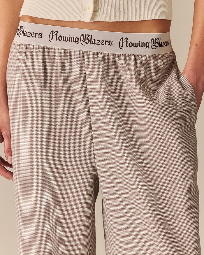 Penny Houndstooth Pull On Pants Beige Beige / XL