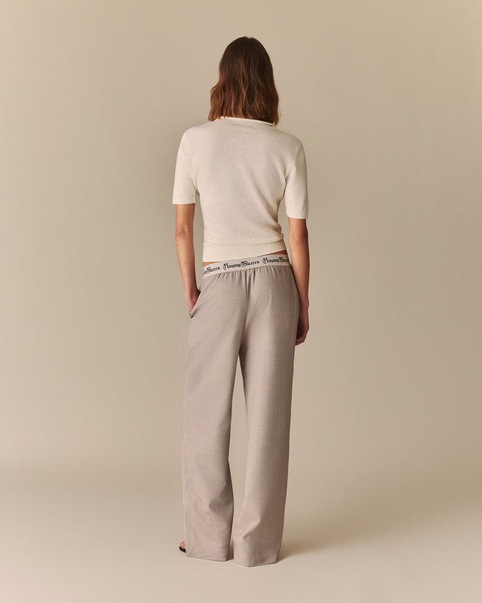 Penny Houndstooth Pull On Pants Beige Beige / XL