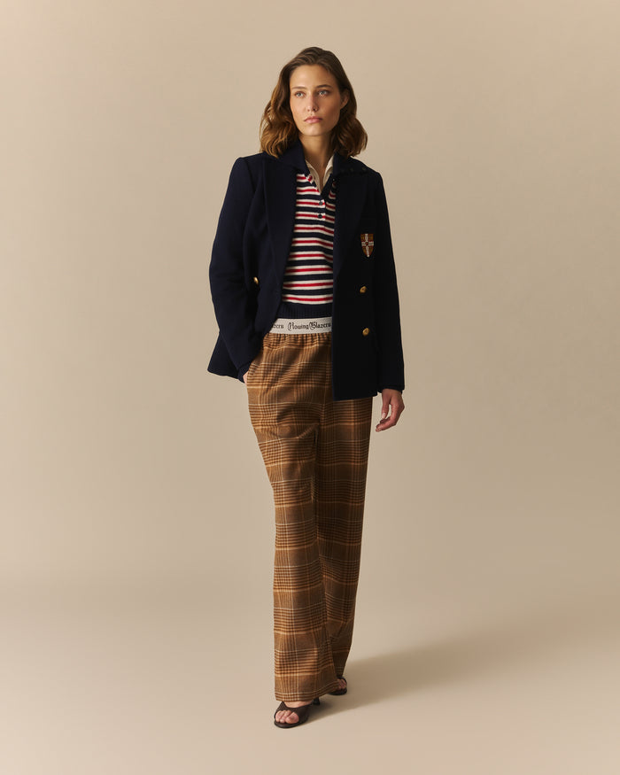 Penny Wool Plaid Pull on Pants Brown Brown / XL