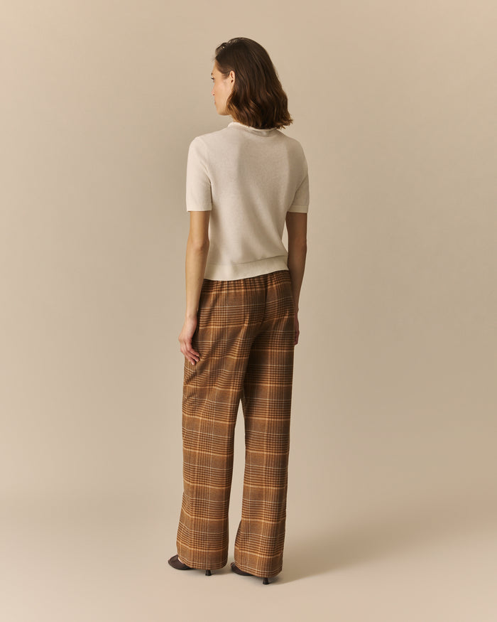 Penny Wool Plaid Pull on Pants Brown Brown / XL