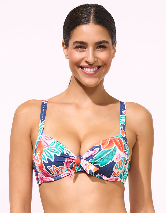 Lidea Petal Patch Underwired Bikini Top - Denim Daydream - Simply Beach UK