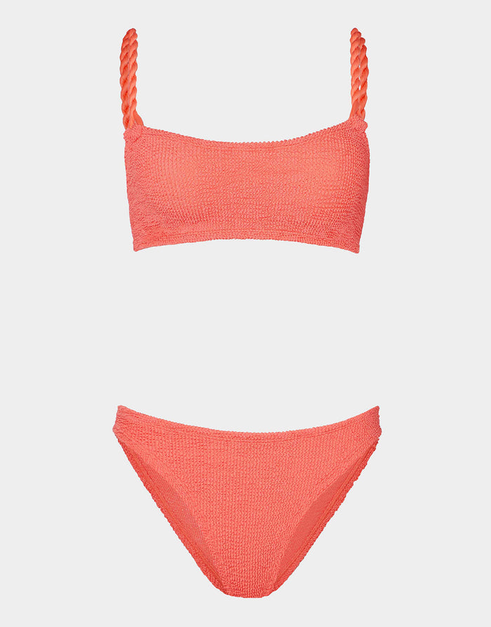 Phoebe Bikini Set - Metallic Coral