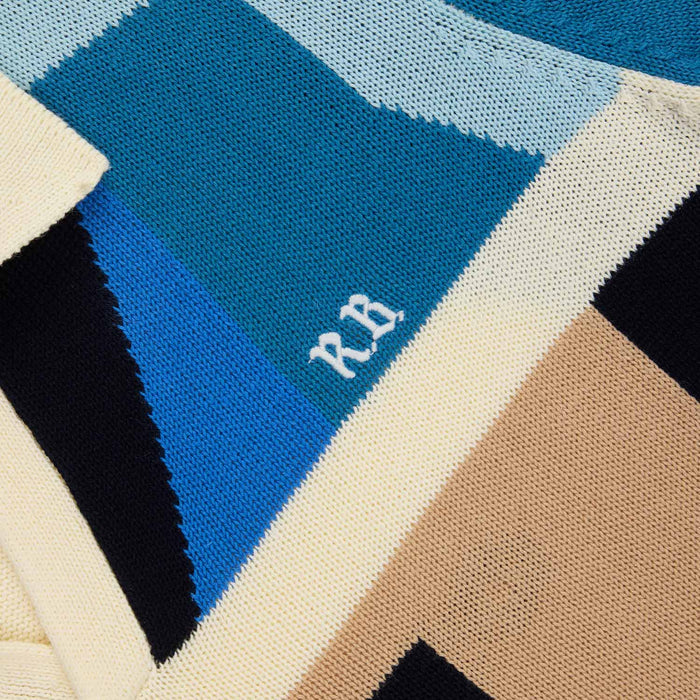Pickleball Sweater Blue Brown Multicolor