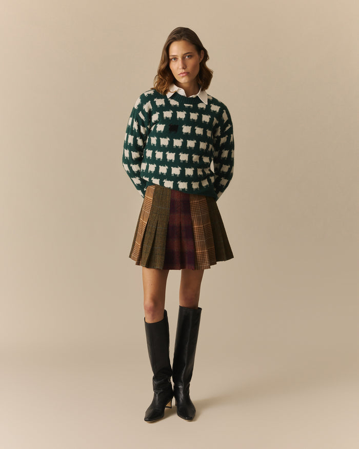 Warm & Wonderful Women's Wool "Diana Edition" Sheep Sweater Green Green / XL