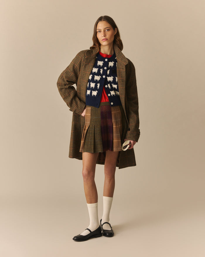 Pippa Wool Mixed Plaid Pleated Skirt Multi-Color Multi-Color / XL