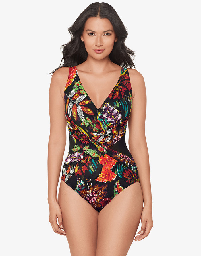 Pluma Orla Crossover Swimsuit - Black/Multi