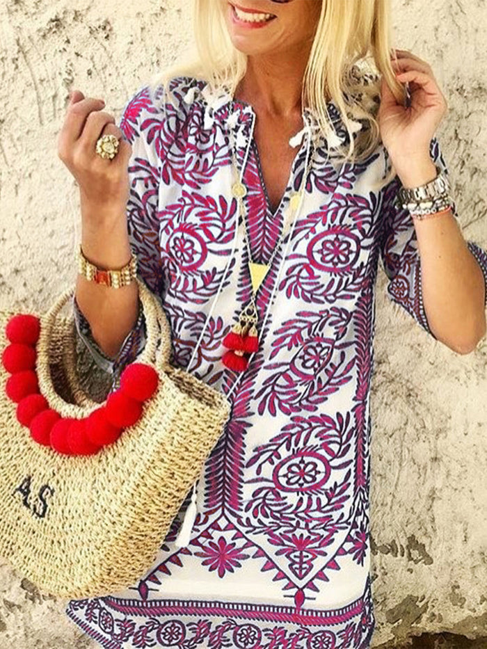 Plus Size Dresses Boho Holiday Tribal Dresses