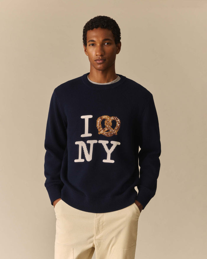 Pretzel Cotton Sweater Navy Navy / XL