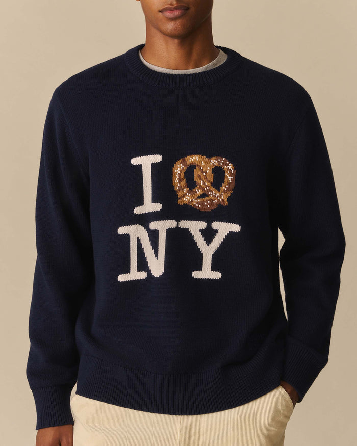 Pretzel Cotton Sweater Navy Navy / XL