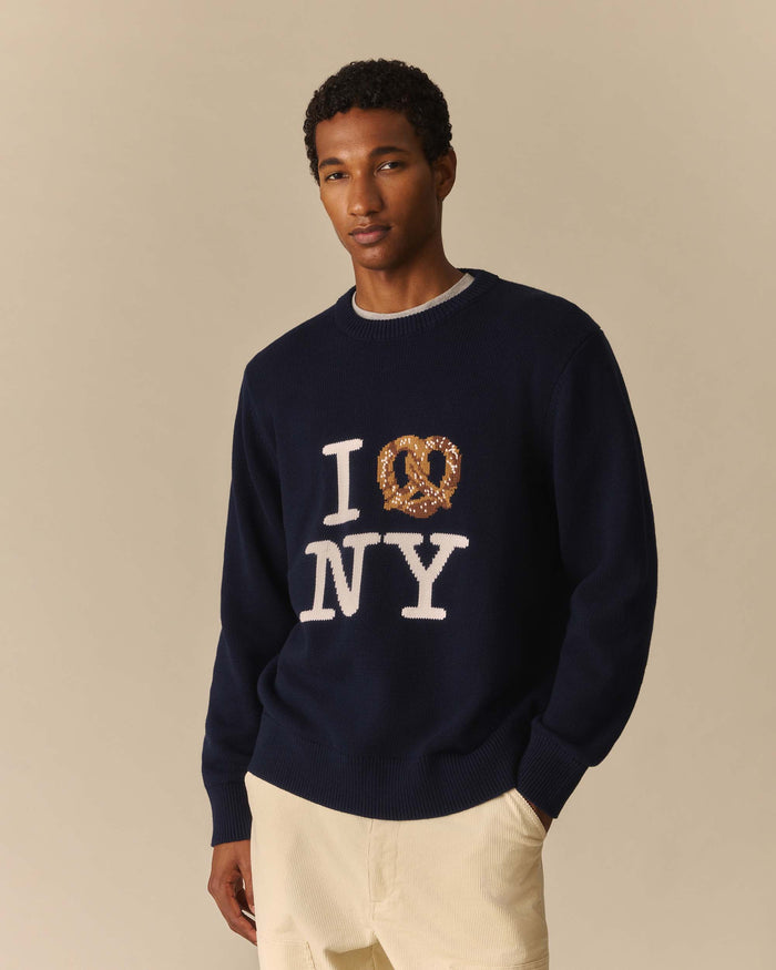 Pretzel Cotton Sweater Navy Navy / XL