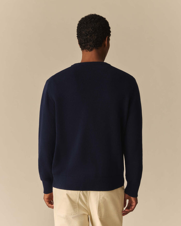 Pretzel Cotton Sweater Navy Navy / XL