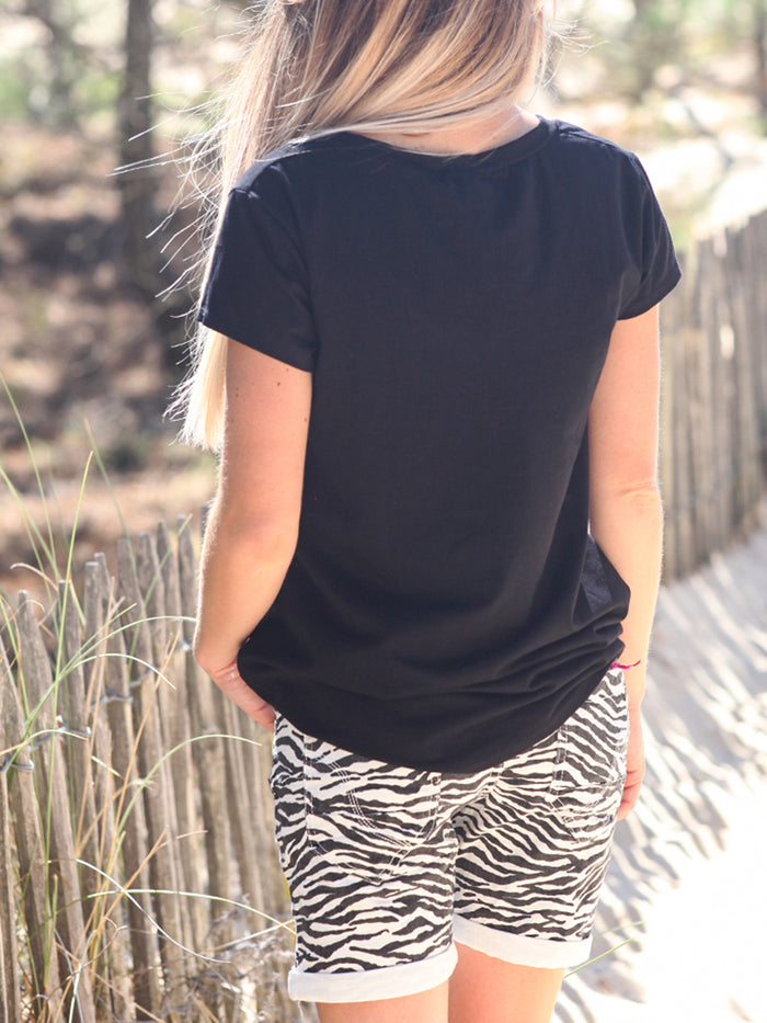 Printed Casual Short Sleeve Suit