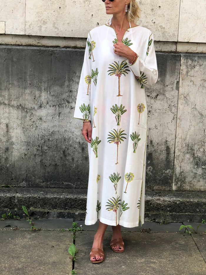 Printed Long Sleeve Dress