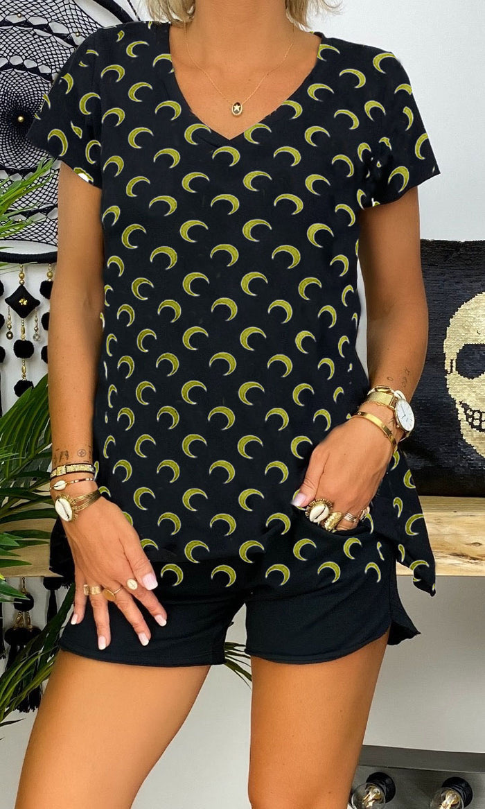 Printed Short Sleeve Suit
