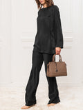 Pure Color Long Sleeve Shirt Trousers Loose Casual Two-Piece