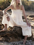 Pure Color Sling Tube Top Casual Loose Jumpsuit