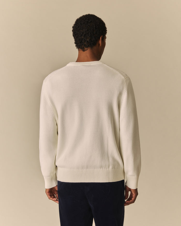 Red Lion Intarsia Sweater Cream Cream / XL