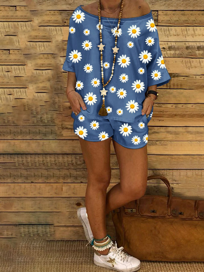 Retro Loose Casual Printing Suit