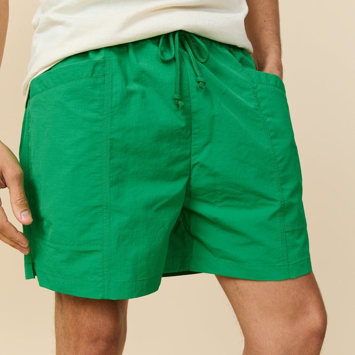 Rip Stop Nylon Draw Shorts Bright Green