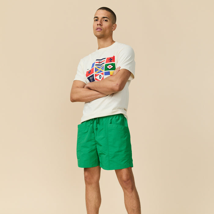 Rip Stop Nylon Draw Shorts Bright Green