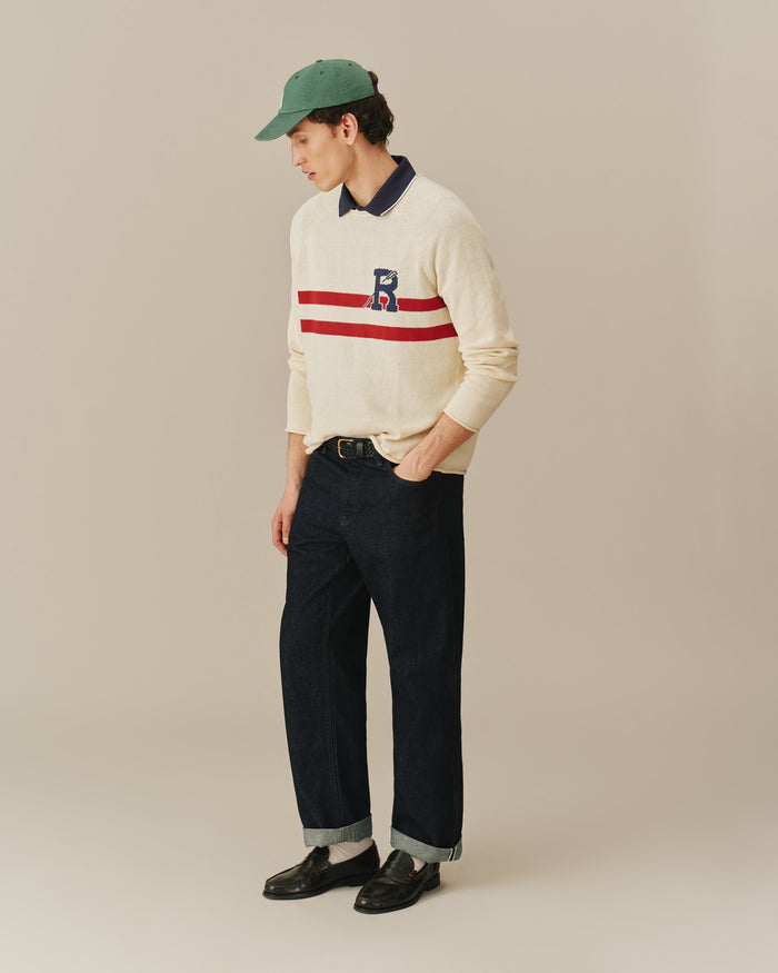 Roll Edge Oar Sweater Cream