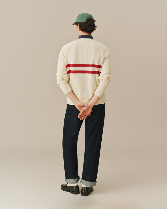 Roll Edge Oar Sweater Cream