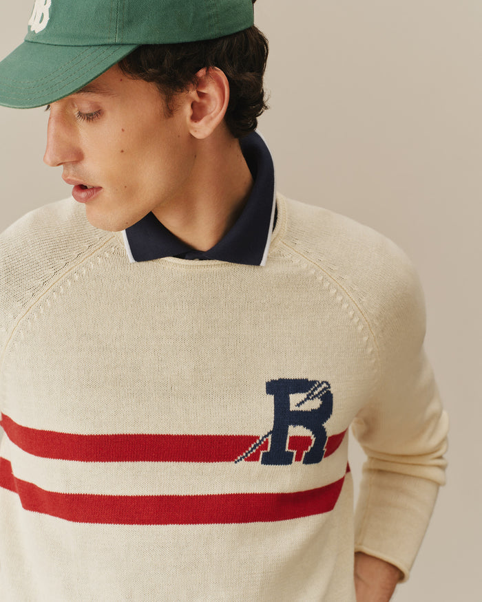 Roll Edge Oar Sweater Cream