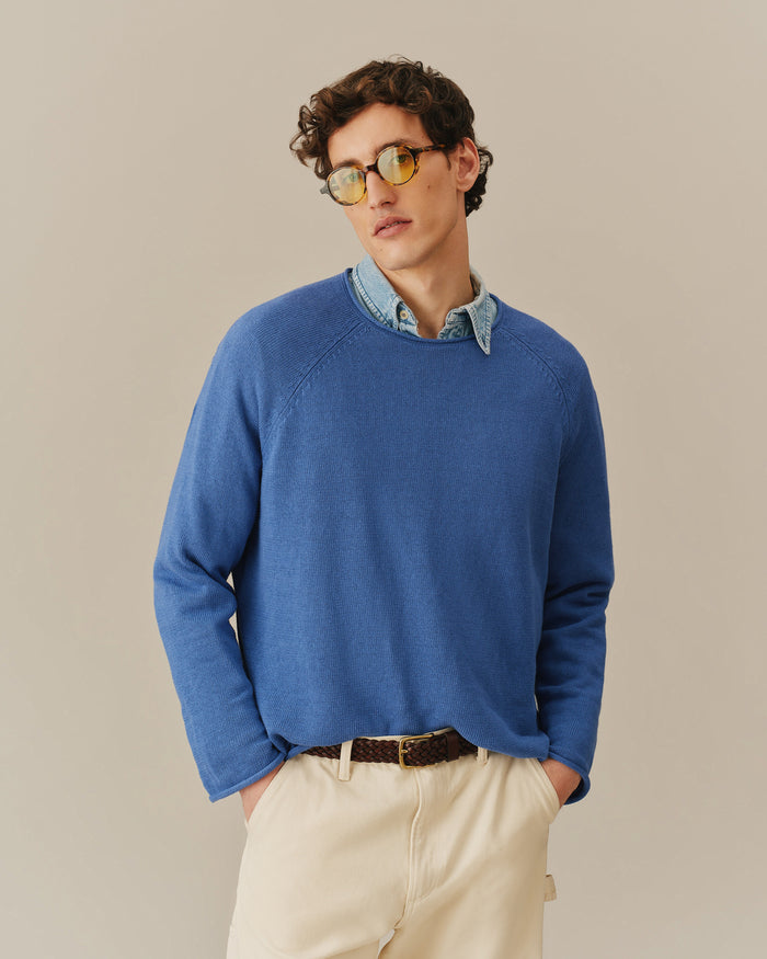 Roll Edge Sweater Blue